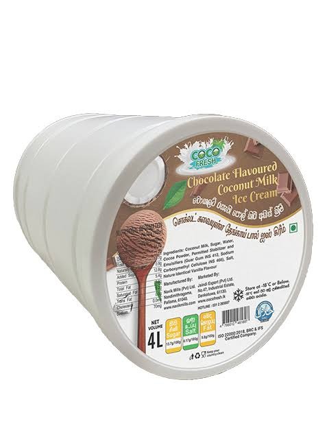 Coco Fresh Chococlate Flavoured Coconut Milk Ice Cream 4L